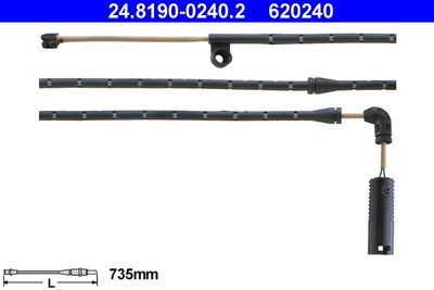 Warning Contact, brake pad wear ATE 24.8190-0240.2