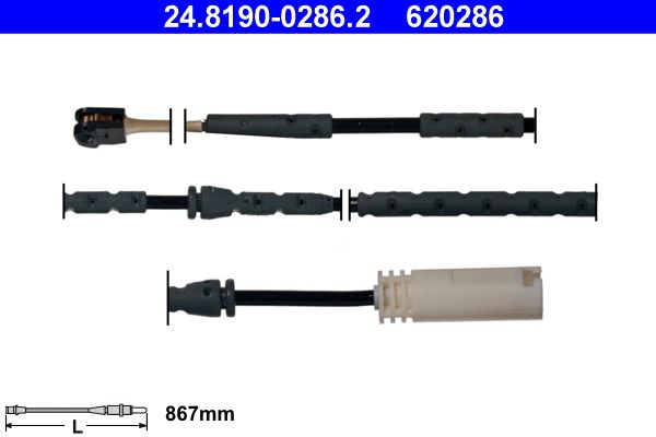 ATE 24.8190-0286.2 Warning Contact, brake pad wear