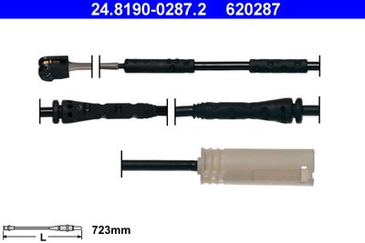 Warning Contact, brake pad wear ATE 24.8190-0287.2