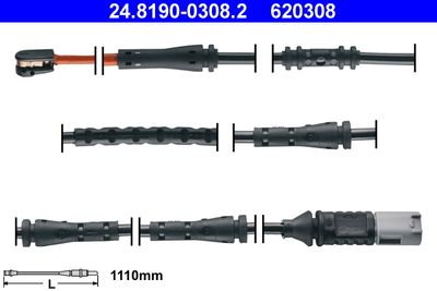 Warning Contact, brake pad wear ATE 24.8190-0308.2