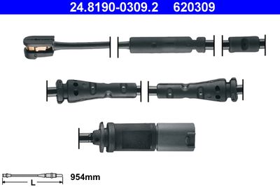 Warning Contact, brake pad wear ATE 24.8190-0309.2