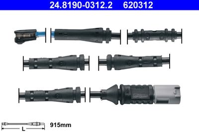 Warning Contact, brake pad wear ATE 24.8190-0312.2