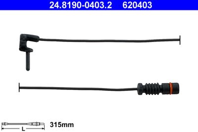 Warning Contact, brake pad wear ATE 24.8190-0403.2