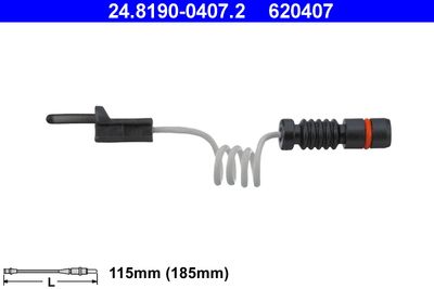 Warning Contact, brake pad wear ATE 24.8190-0407.2
