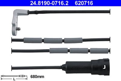 Warning Contact, brake pad wear ATE 24.8190-0716.2