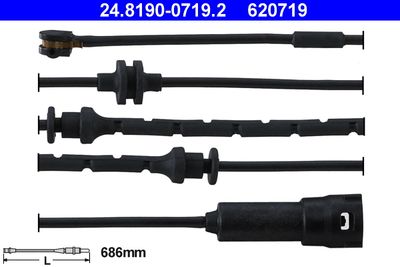 Warning Contact, brake pad wear ATE 24.8190-0719.2