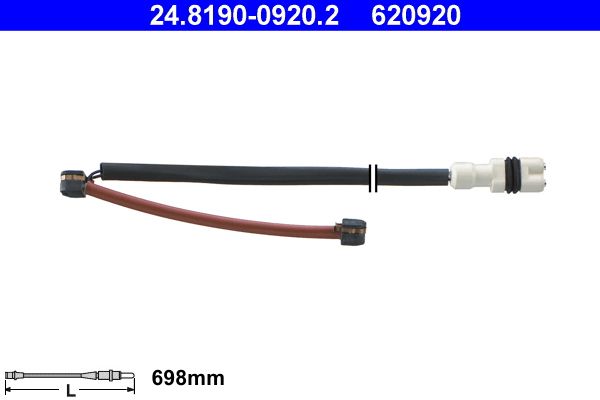 ATE 24.8190-0920.2 Warning Contact, brake pad wear