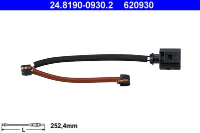 Warning Contact, brake pad wear ATE 24.8190-0930.2