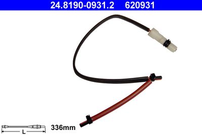 Warning Contact, brake pad wear ATE 24.8190-0931.2