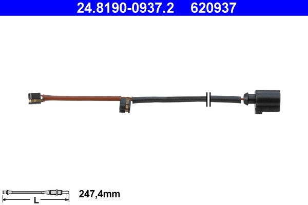 ATE 24.8190-0937.2 Warning Contact, brake pad wear