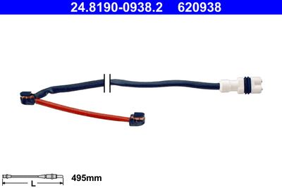 Warning Contact, brake pad wear ATE 24.8190-0938.2