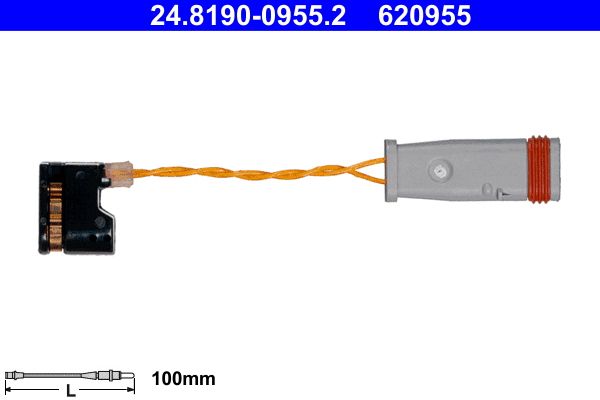 ATE 24.8190-0955.2 Warning Contact, brake pad wear