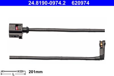 Warning Contact, brake pad wear ATE 24.8190-0974.2