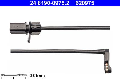 Warning Contact, brake pad wear ATE 24.8190-0975.2