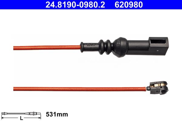 ATE 24.8190-0980.2 Warning Contact, brake pad wear