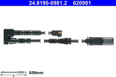 Warning Contact, brake pad wear ATE 24.8190-0981.2