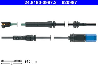 Warning Contact, brake pad wear ATE 24.8190-0987.2