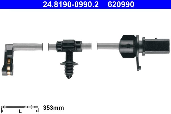 ATE 24.8190-0990.2 Warning Contact, brake pad wear