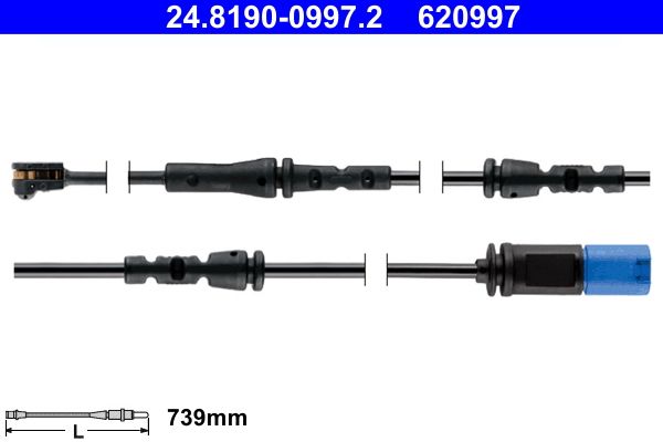 ATE 24.8190-0997.2 Warning Contact, brake pad wear