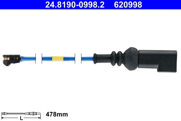 ATE 24.8190-0998.2 Warning Contact, brake pad wear
