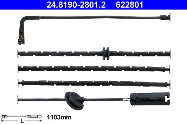 ATE 24.8190-2801.2 Warning Contact, brake pad wear