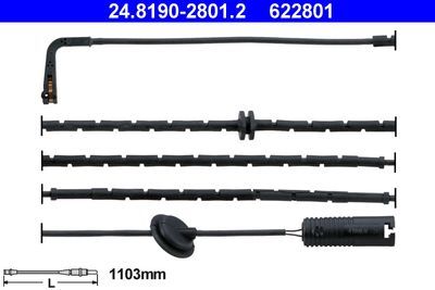Warning Contact, brake pad wear ATE 24.8190-2801.2