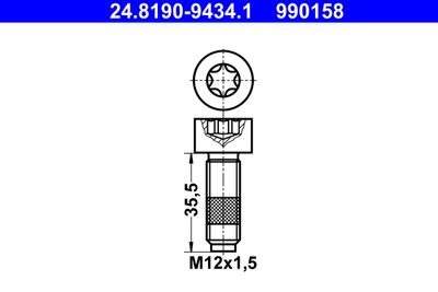 Bolt, brake disc ATE 24.8190-9434.1