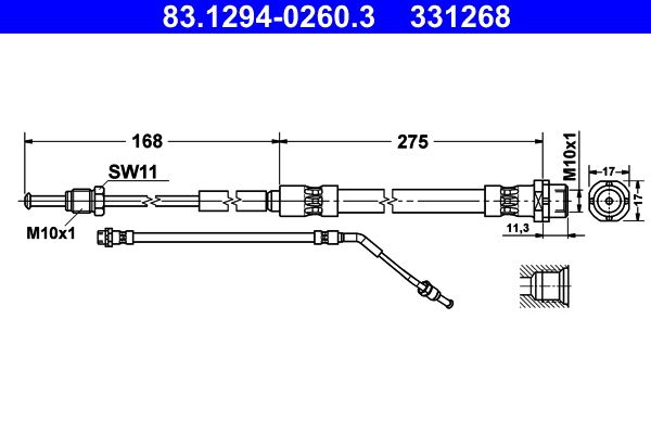 ATE 83.1294-0260.3 Brake Hose