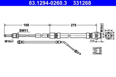 Brake Hose ATE 83.1294-0260.3