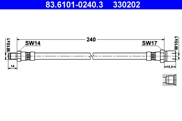 ATE 83.6101-0240.3 Brake Hose