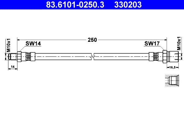 ATE 83.6101-0250.3 Brake Hose