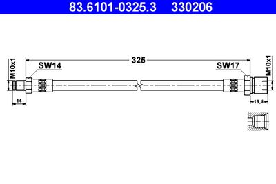 Brake Hose ATE 83.6101-0325.3