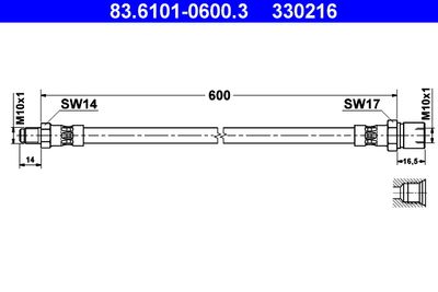 Brake Hose ATE 83.6101-0600.3