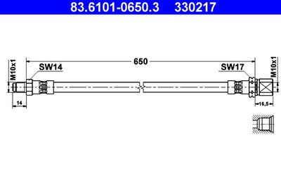 Brake Hose ATE 83.6101-0650.3