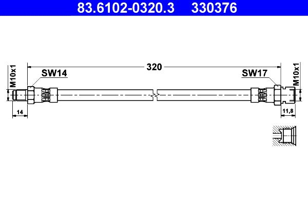 ATE 83.6102-0320.3 Brake Hose