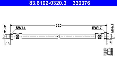 Brake Hose ATE 83.6102-0320.3
