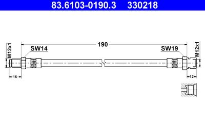 Brake Hose ATE 83.6103-0190.3