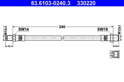 Brake Hose ATE 83.6103-0240.3