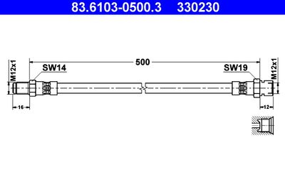 Brake Hose ATE 83.6103-0500.3