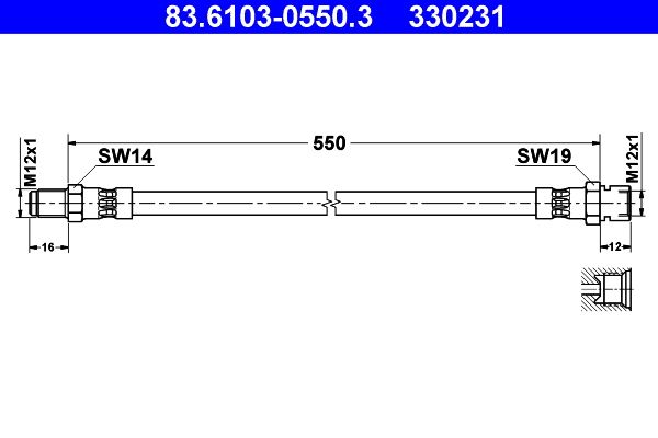 ATE 83.6103-0550.3 Brake Hose