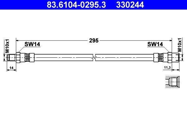 ATE 83.6104-0295.3 Brake Hose