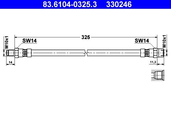 ATE 83.6104-0325.3 Brake Hose