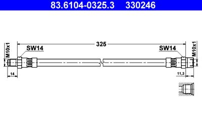 Brake Hose ATE 83.6104-0325.3