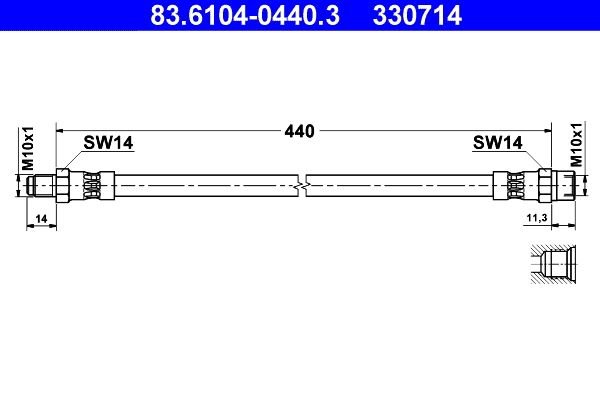 ATE 83.6104-0440.3 Brake Hose