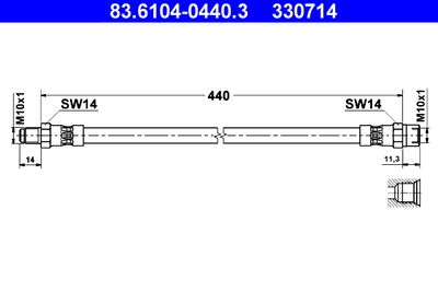 Brake Hose ATE 83.6104-0440.3