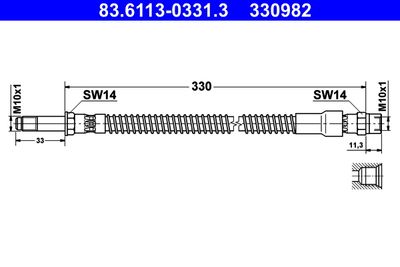 Brake Hose ATE 83.6113-0331.3