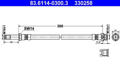 Brake Hose ATE 83.6114-0300.3