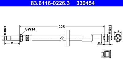 Brake Hose ATE 83.6116-0226.3