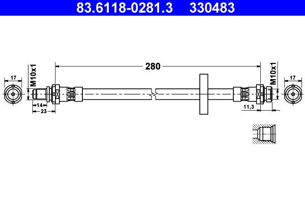 ATE 83.6118-0281.3 Brake Hose