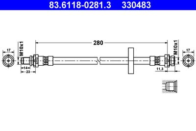 Brake Hose ATE 83.6118-0281.3